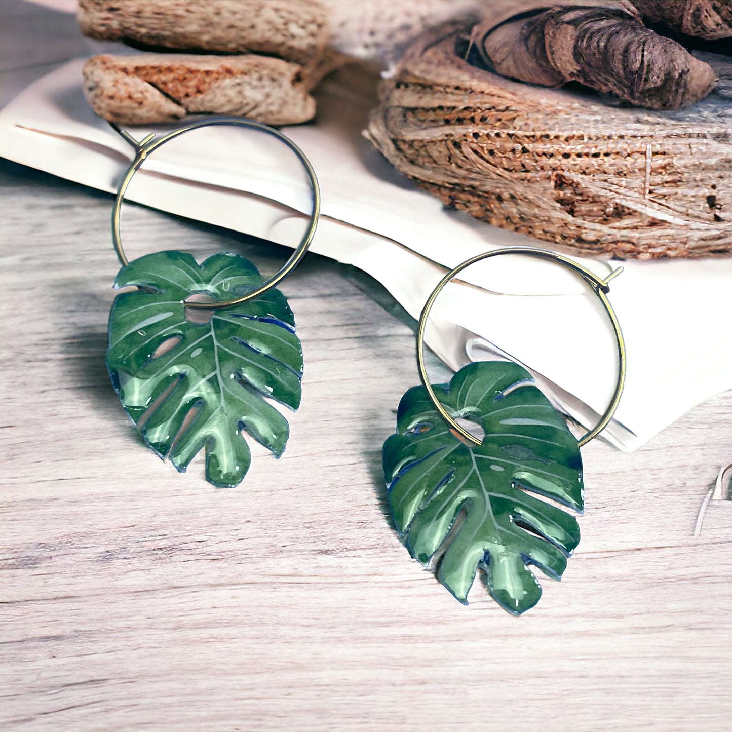 Monstera Charms para Pendientes de Aro (O lo que te apetezca si eres creativ@)