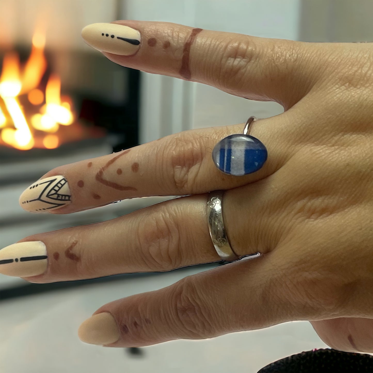 Anillo de acero y papel Zapi de arrantzal (tamaño ajustable)