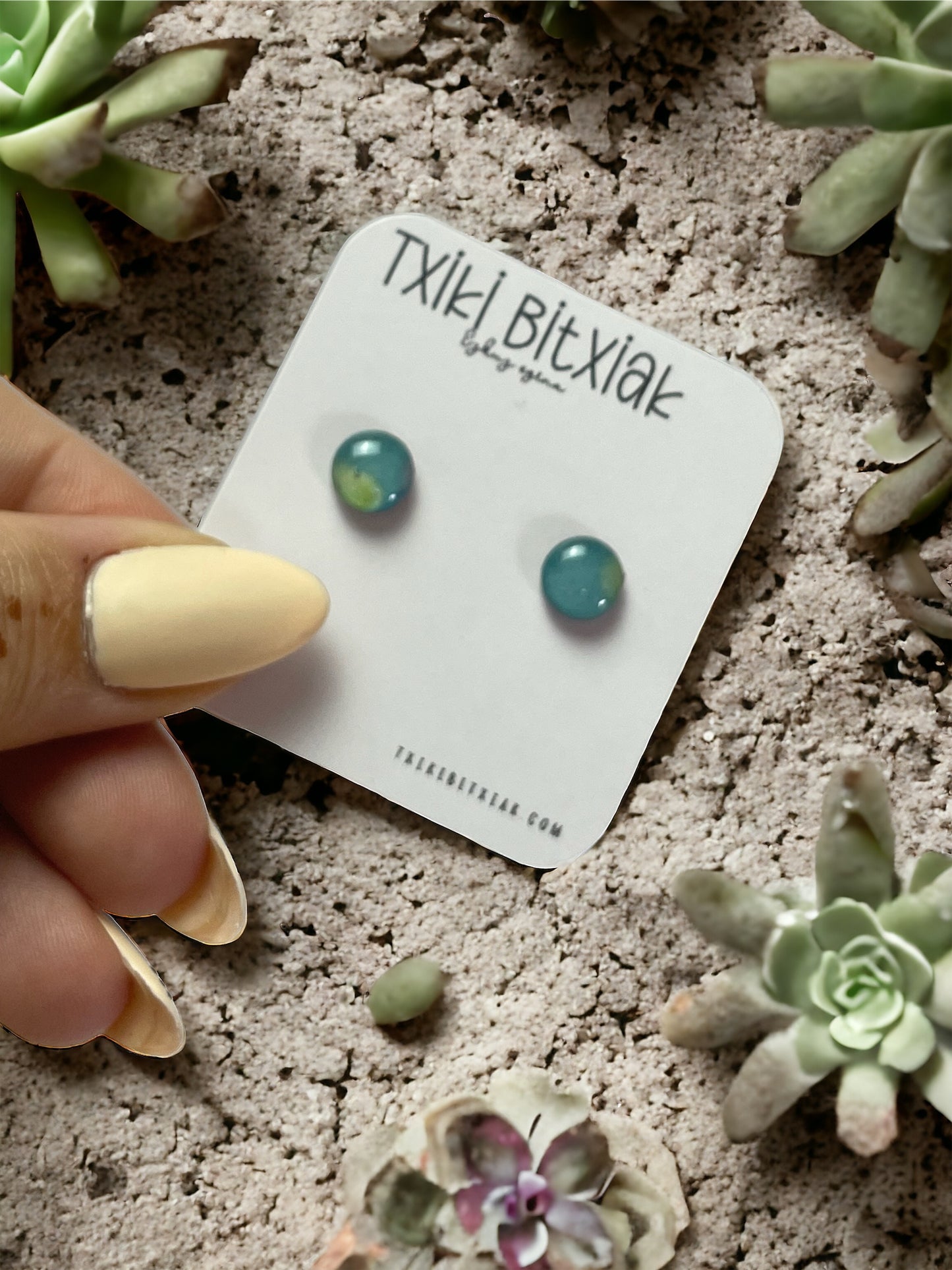 Pendientes tipo botón (stud) en acero inoxidable
