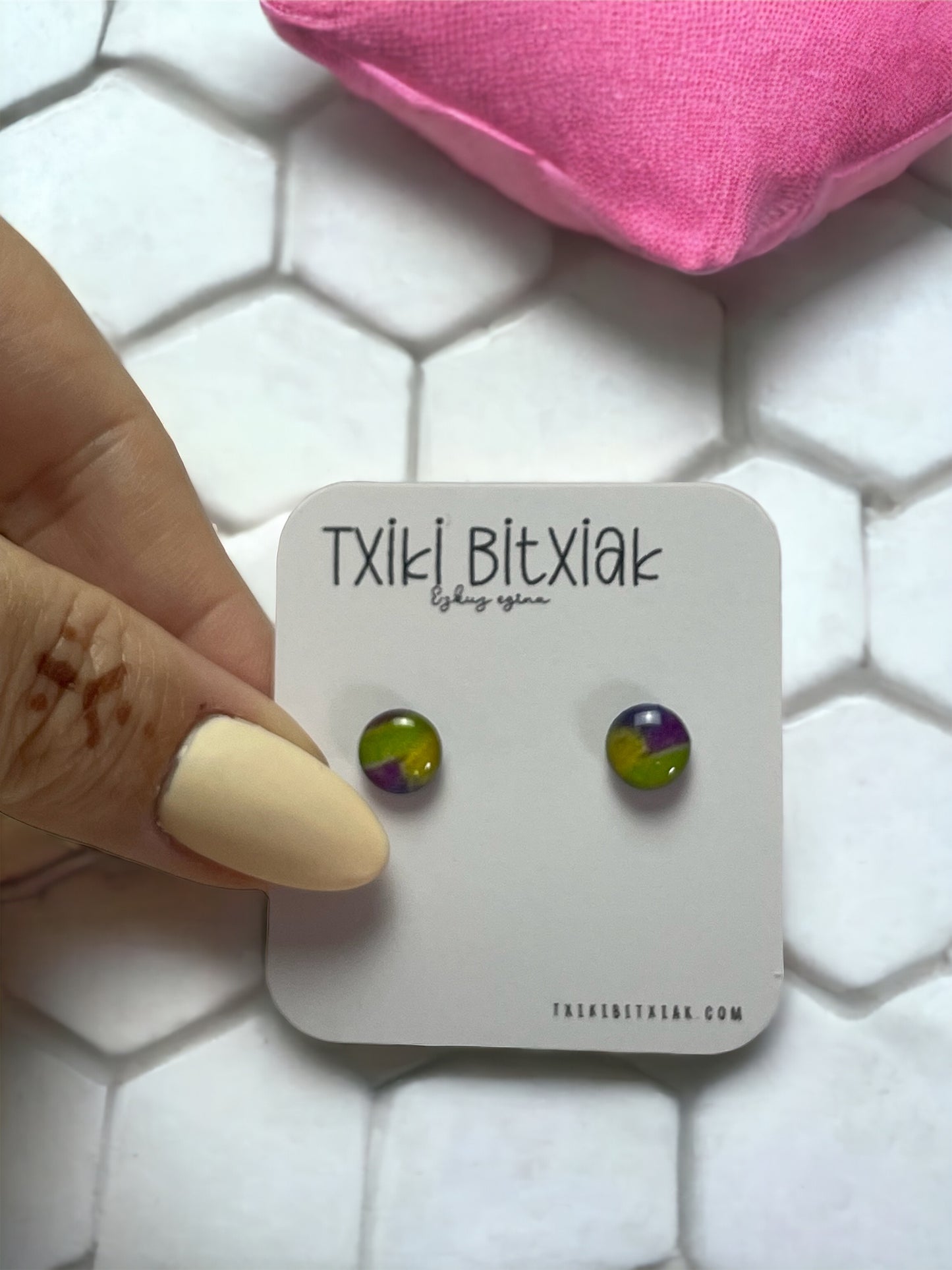 Pendientes tipo botón (stud) en acero inoxidable