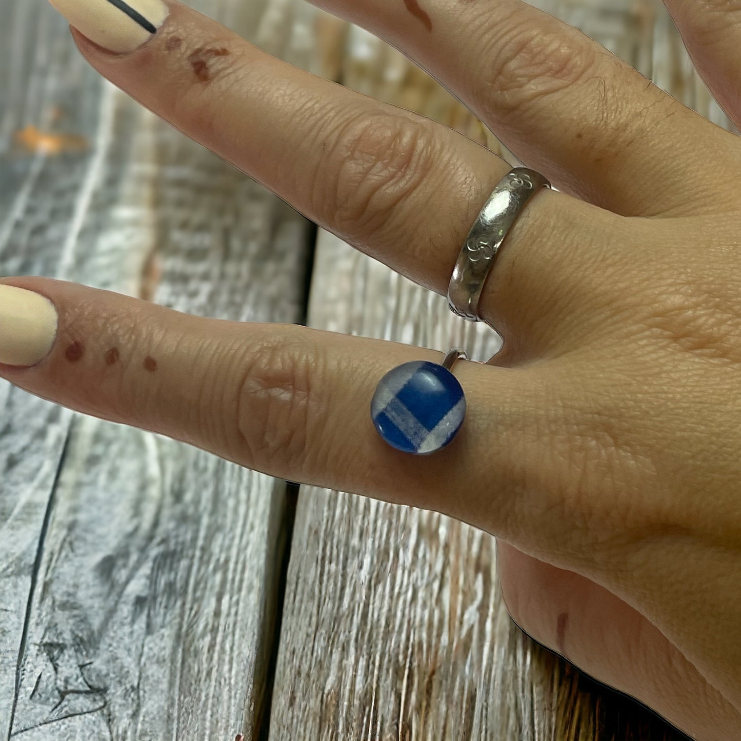 Anillo de acero y papel Zapi de arrantzal (tamaño ajustable)