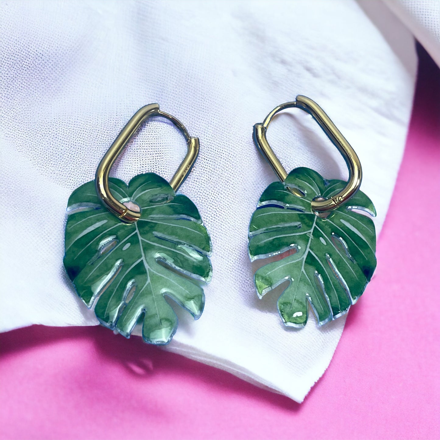 Monstera Charms para Pendientes de Aro (O lo que te apetezca si eres creativ@)