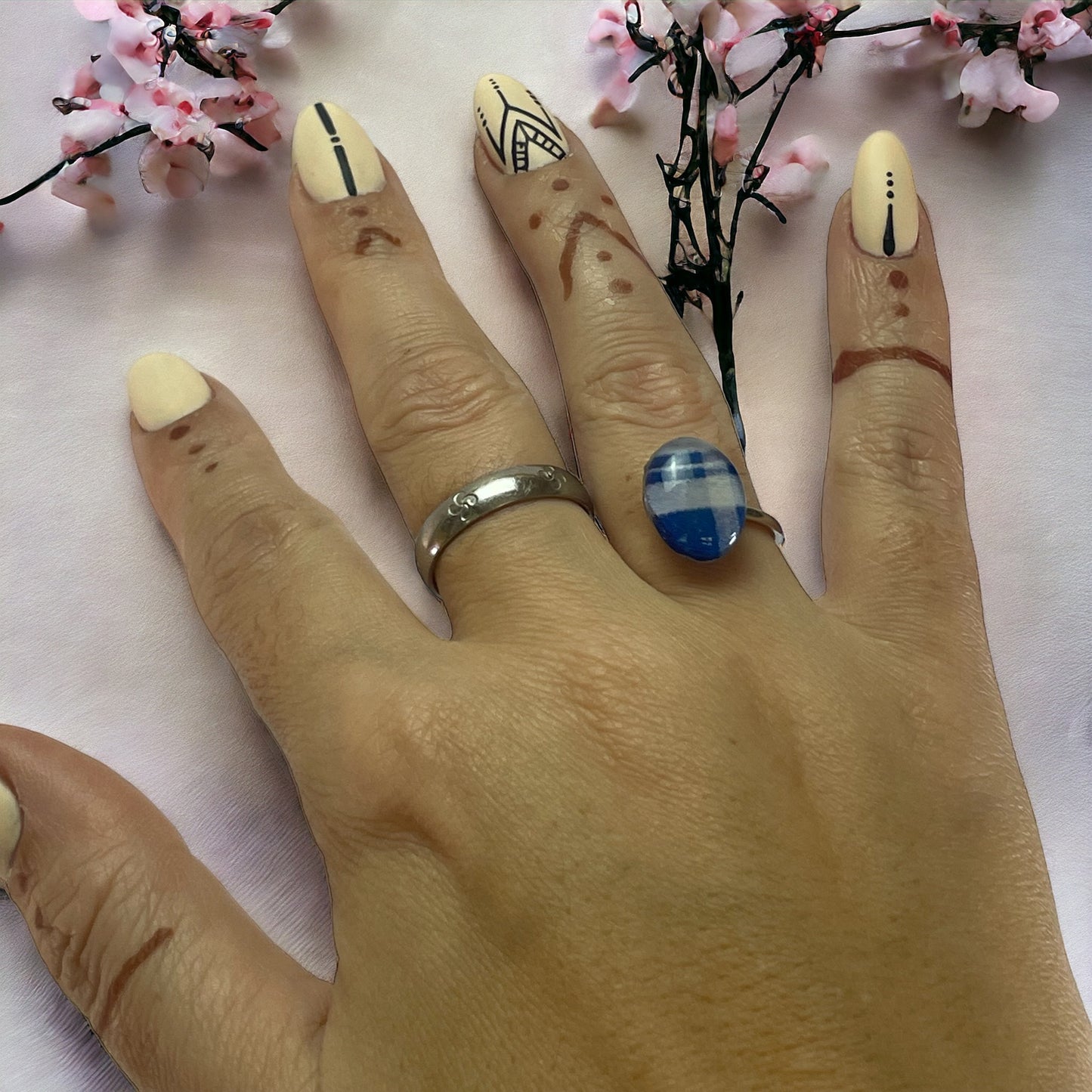 Anillo de acero y papel Zapi de arrantzal (tamaño ajustable)