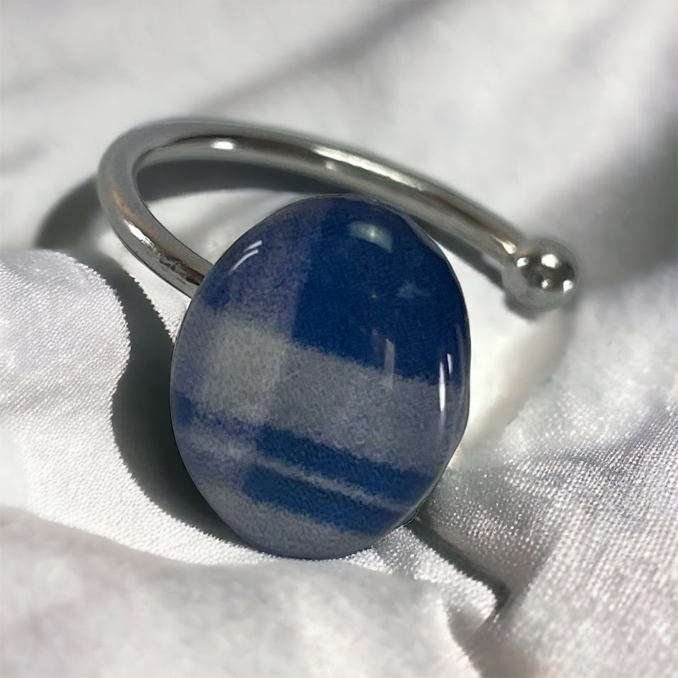 Anillo de acero y papel Zapi de arrantzal (tamaño ajustable)