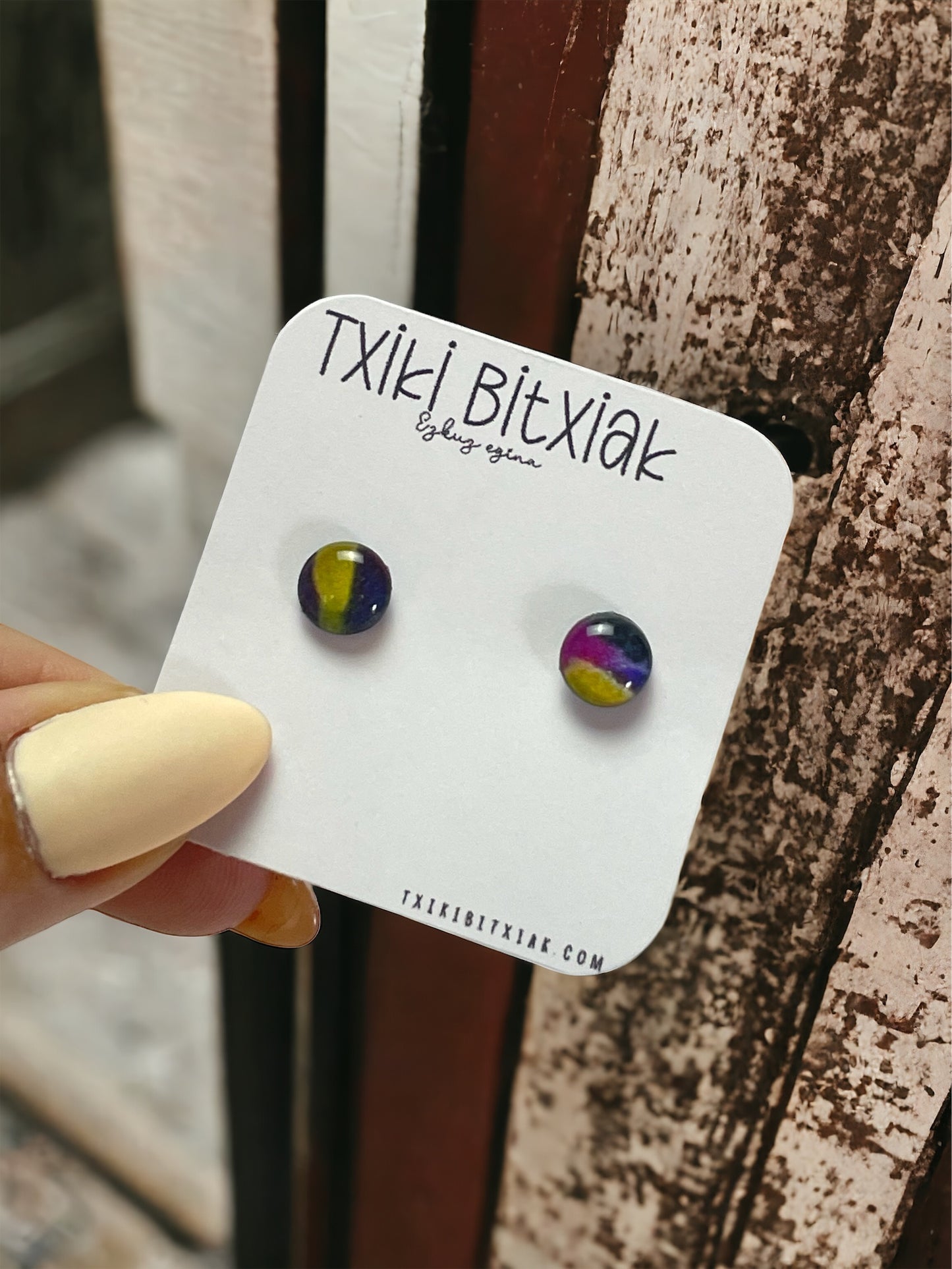 Pendientes tipo botón (stud) en acero inoxidable