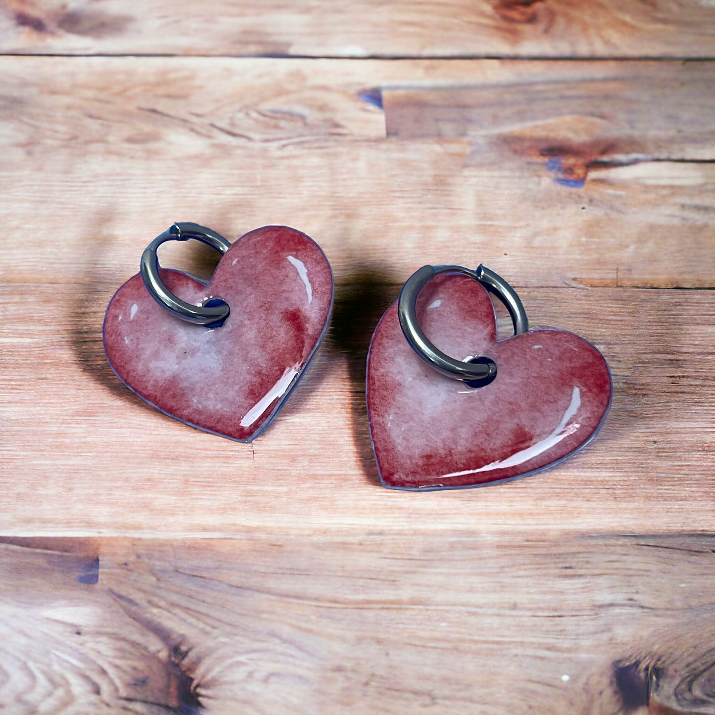 Corazón acuarela Arcoíris Charms para Pendientes de Aro (O lo que te apetezca si eres creativ@)