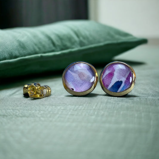 Gold stainless steel stud earrings