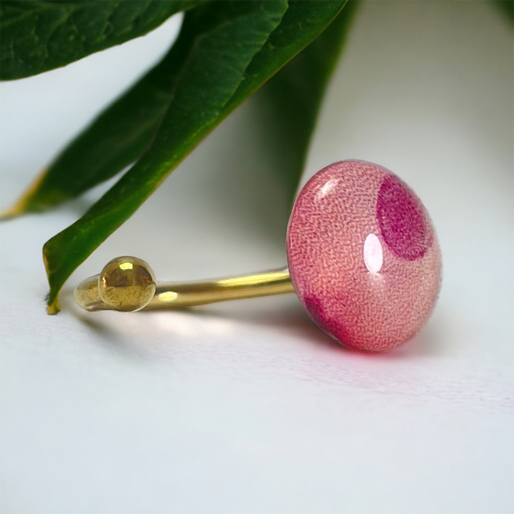 Anillo de acero dorado y papel (tamaño ajustable)